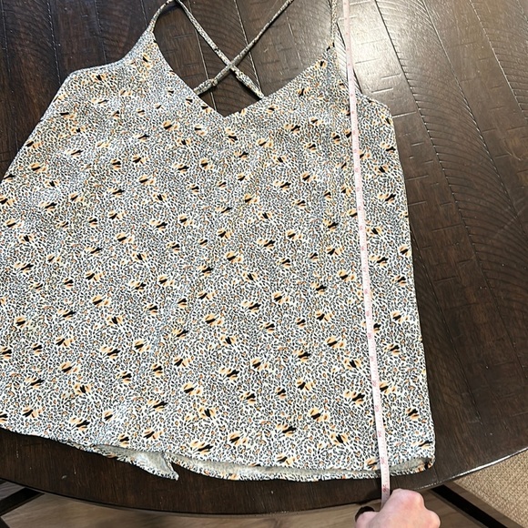 Anthropologie Floreat peach/navy blue on cream adjustable spaghetti stra… - Picture 6 of 16